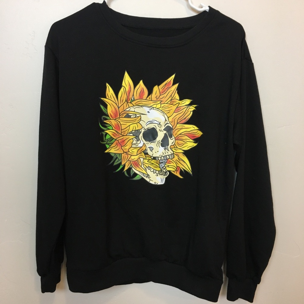 Sunflower and Skull Sweatshirt